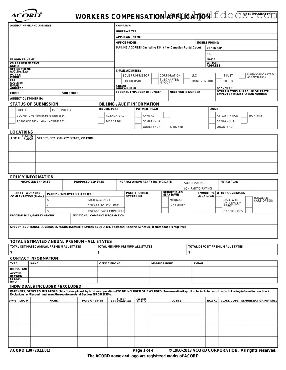 Fill Out a Valid Acord 130 Template