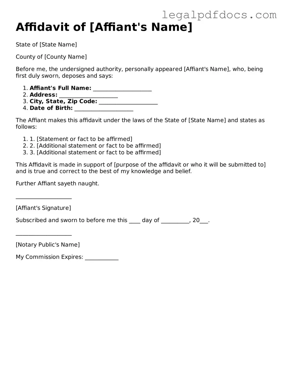 Affidavit Template