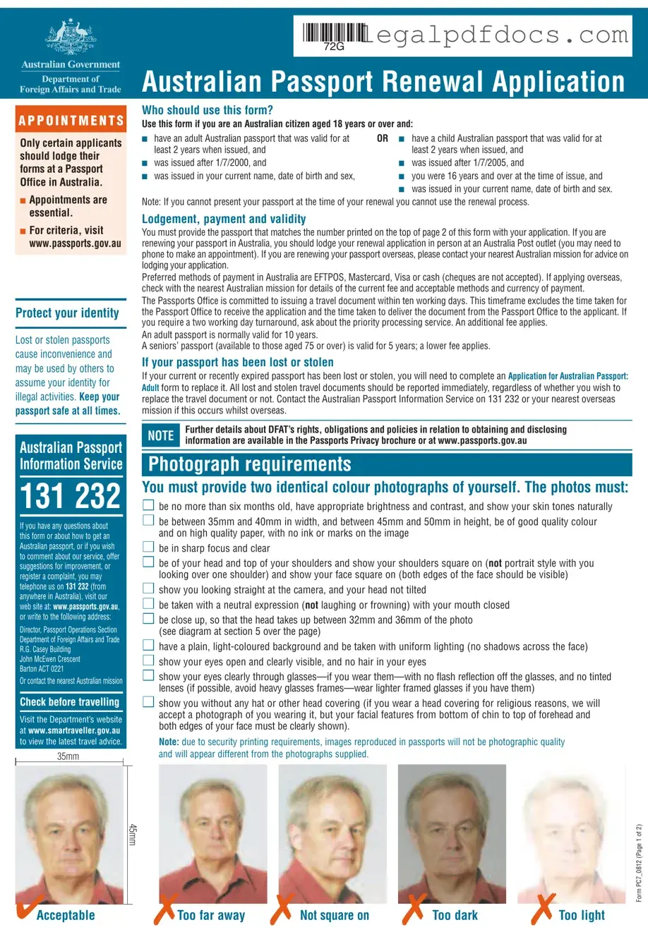 Fill Out a Valid Australian Passport Renewal Template