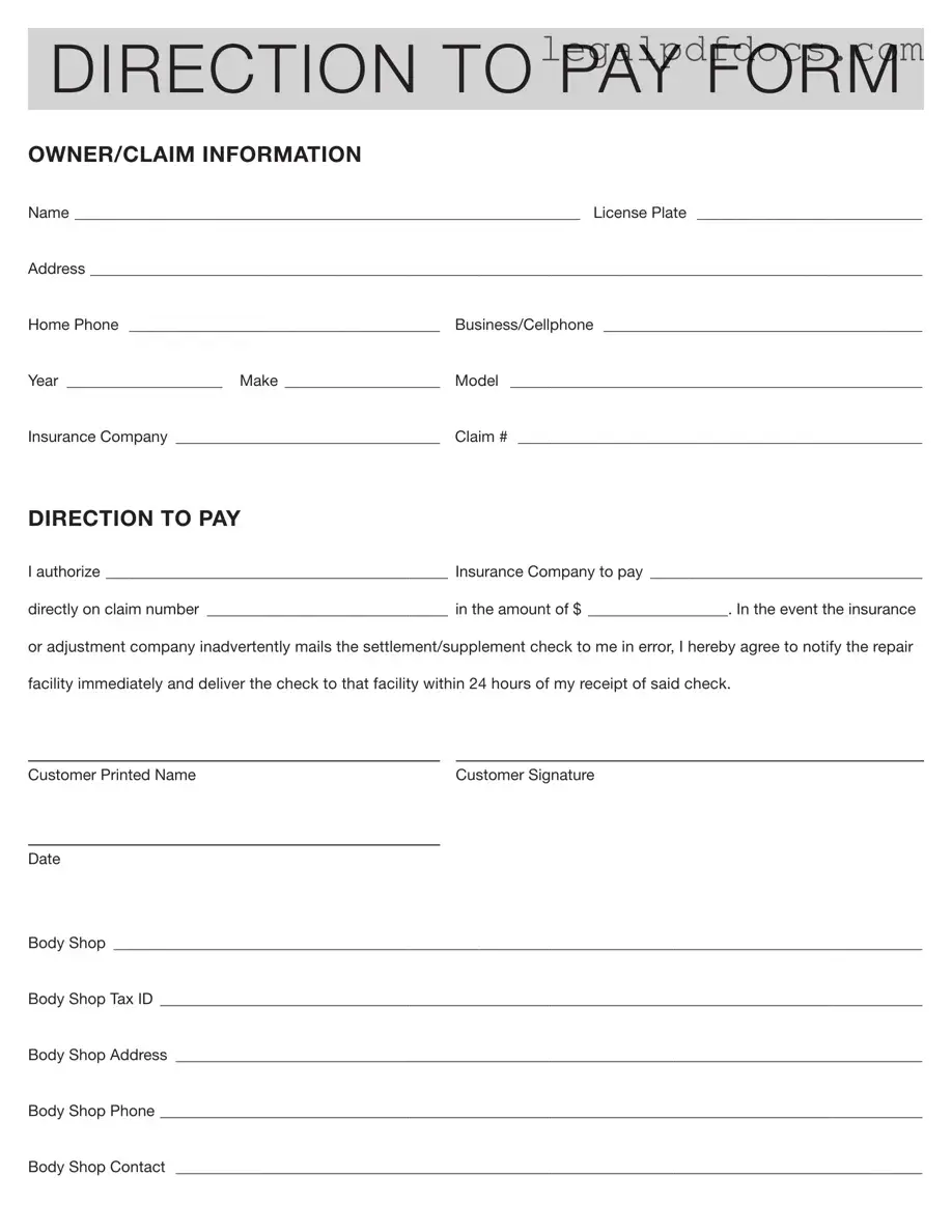 Fill Out a Valid Authorization And Direction Pay Template