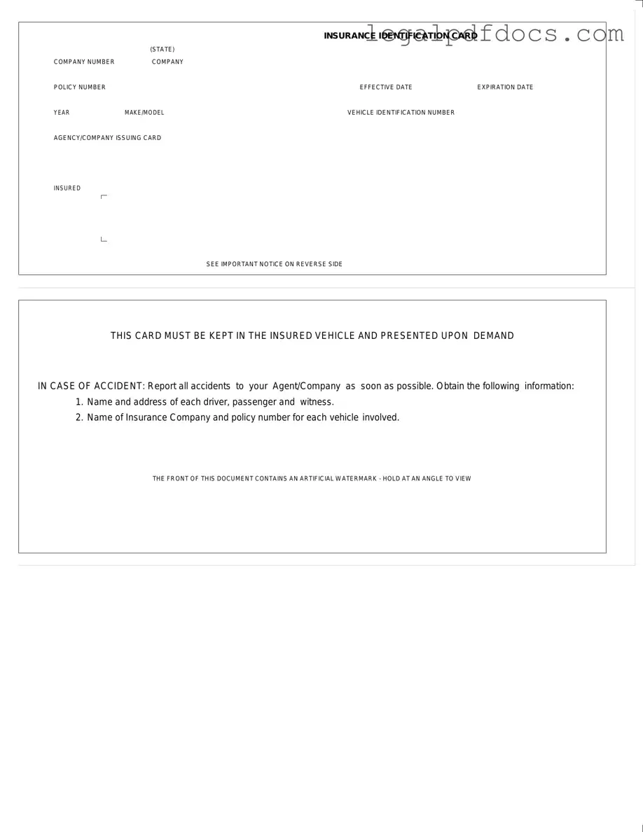 Fill Out a Valid Auto Insurance Card Template