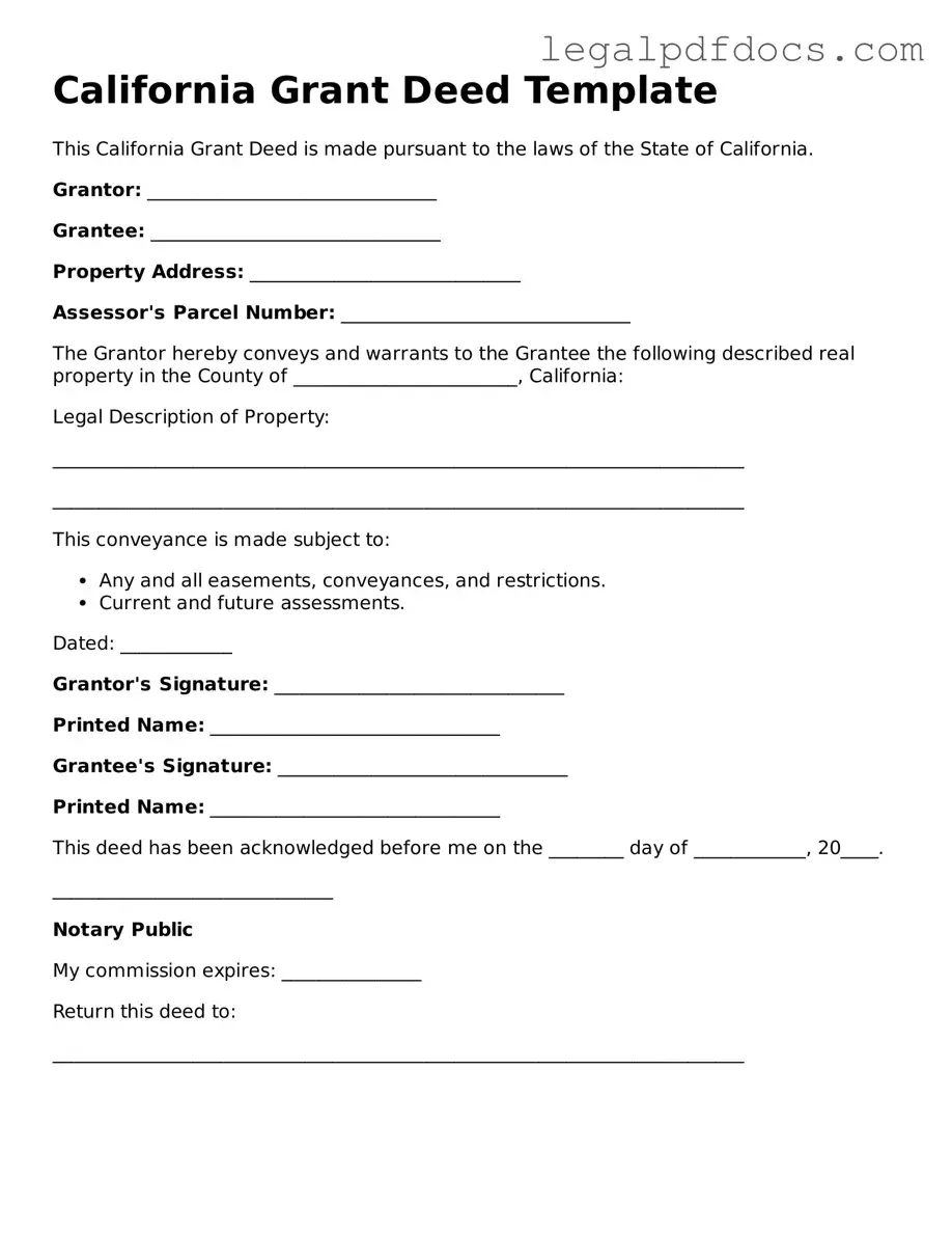 Official  Deed Form for California