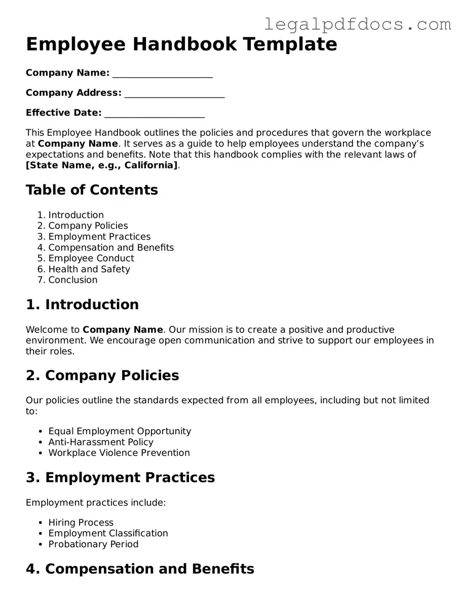 Employee Handbook Template