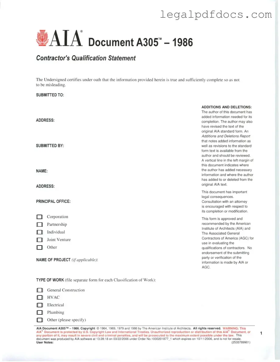 Fill Out a Valid AIA A305 Template