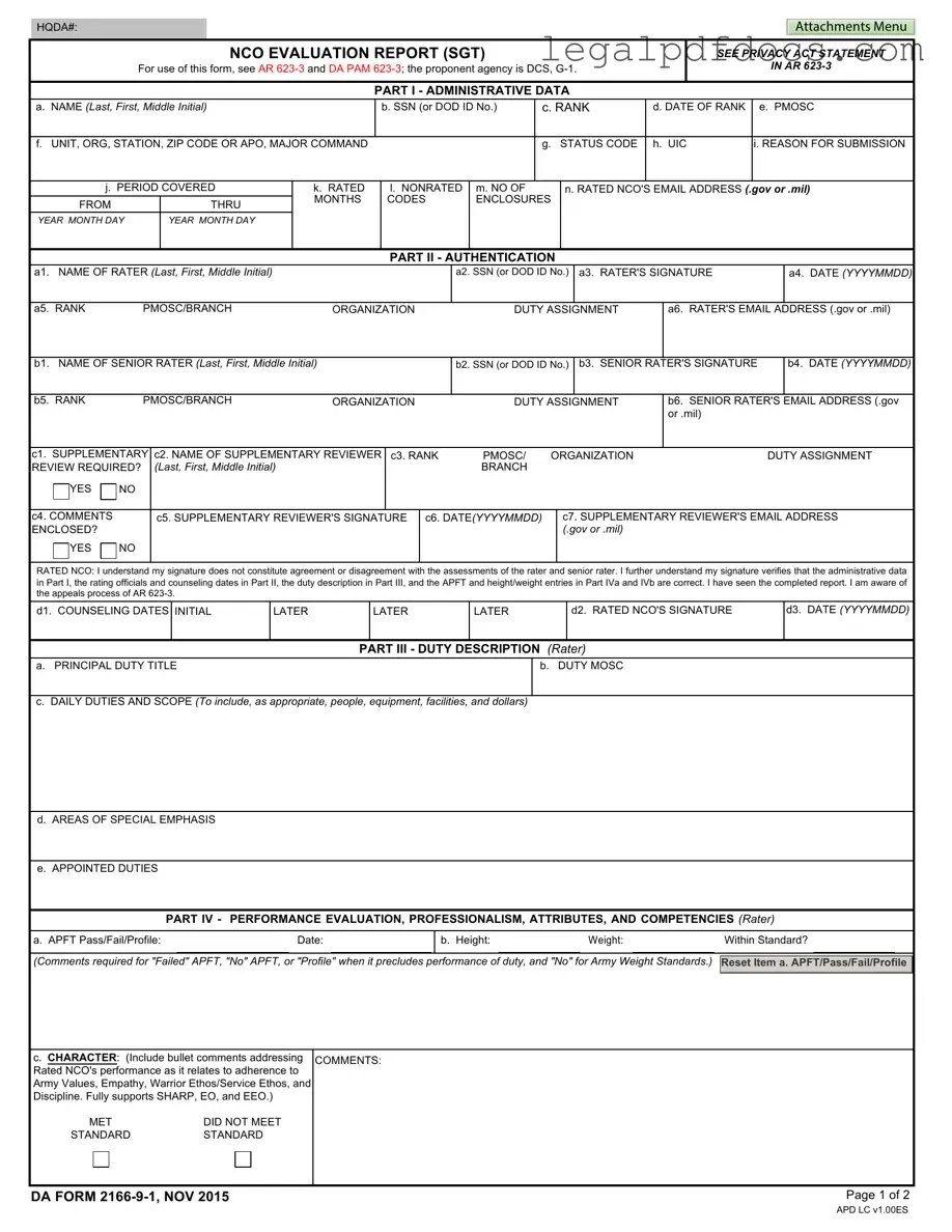 Fill Out a Valid Da 2166 9 1 Template