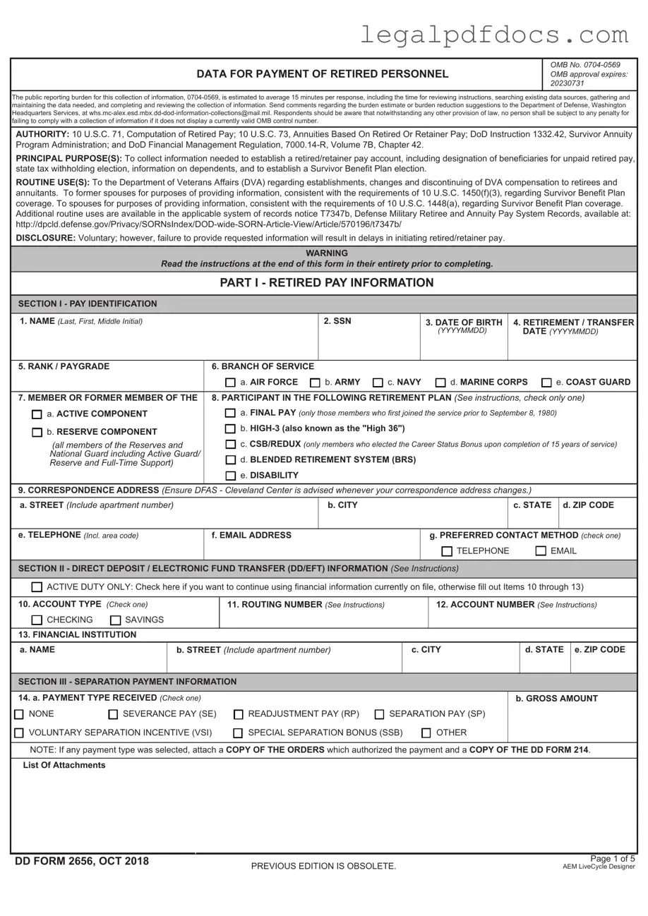 Fill Out a Valid DD 2656 Template