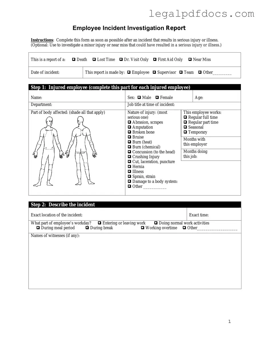 Fill Out a Valid Employee Accident Report Template