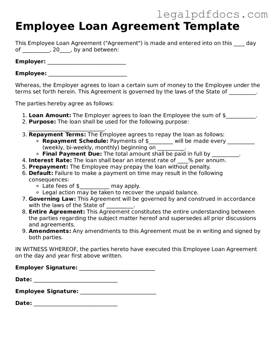Employee Loan Agreement Template