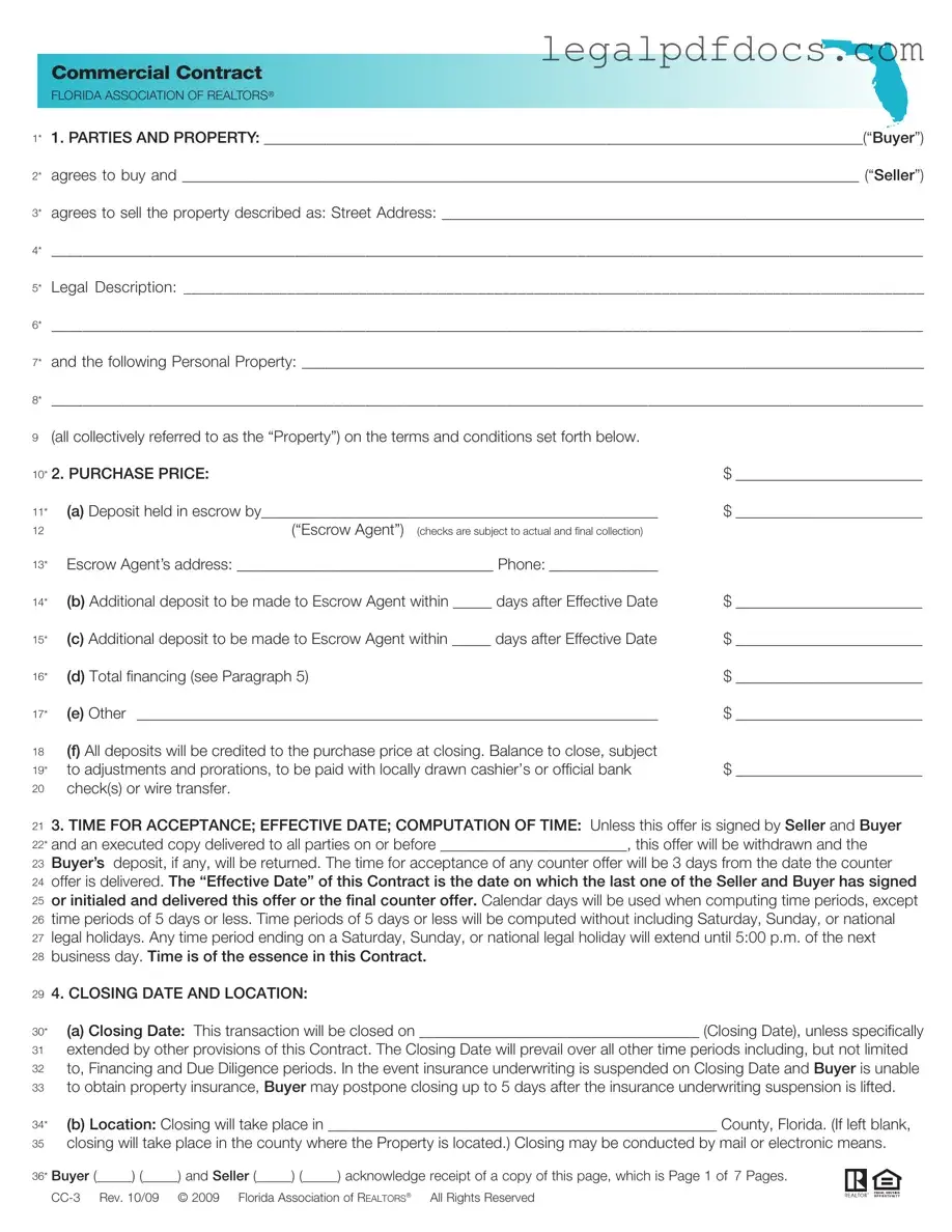 Fill Out a Valid Florida Commercial Contract Template