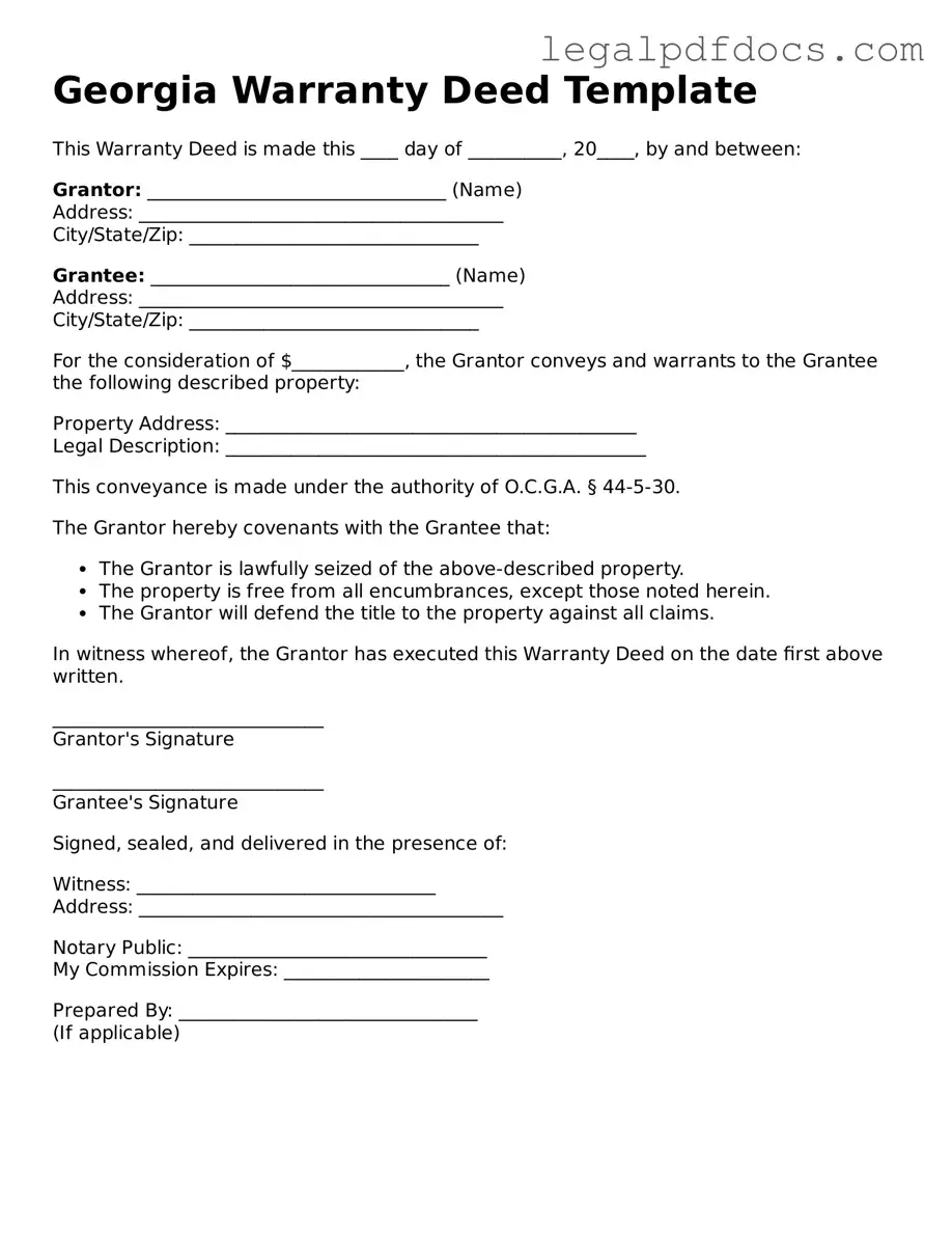 Official  Deed Form for Georgia