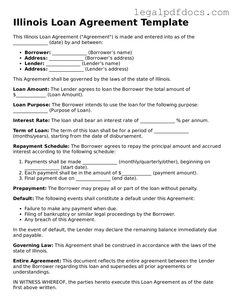 Official Loan Agreement Form for Illinois
