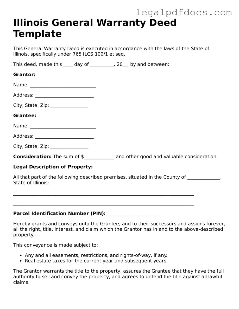 Official Deed Form for Illinois