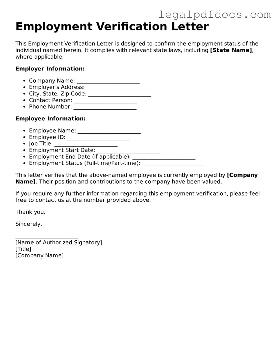 Employment Verification Template