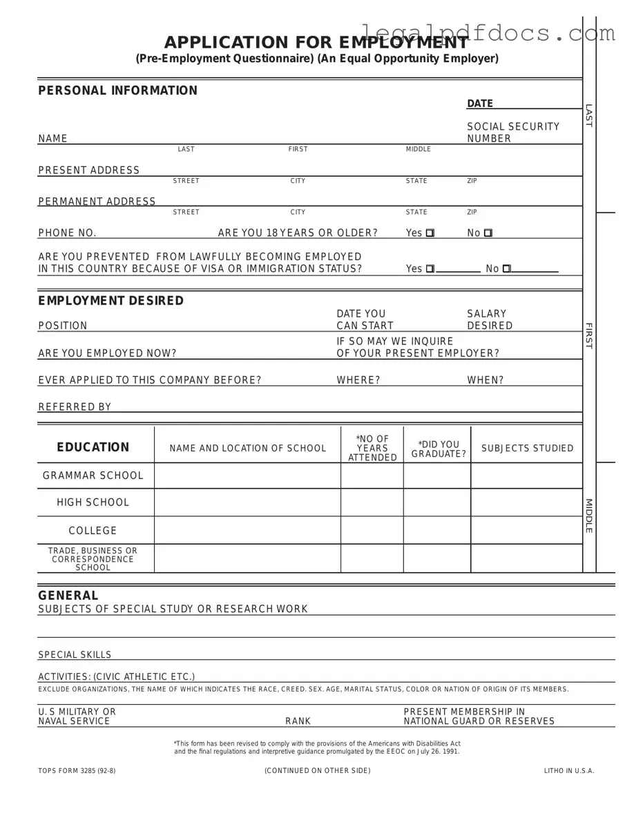 Fill Out a Valid Employment Application Pdf Template
