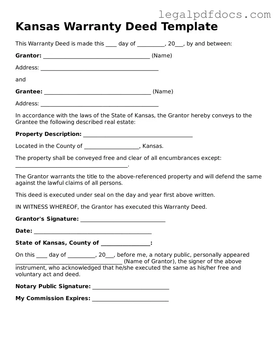 Official  Deed Form for Kansas