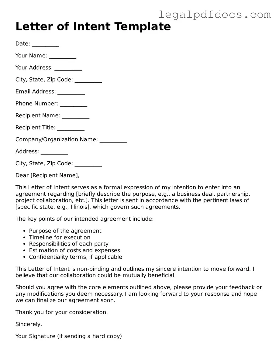Letter of Intent Template
