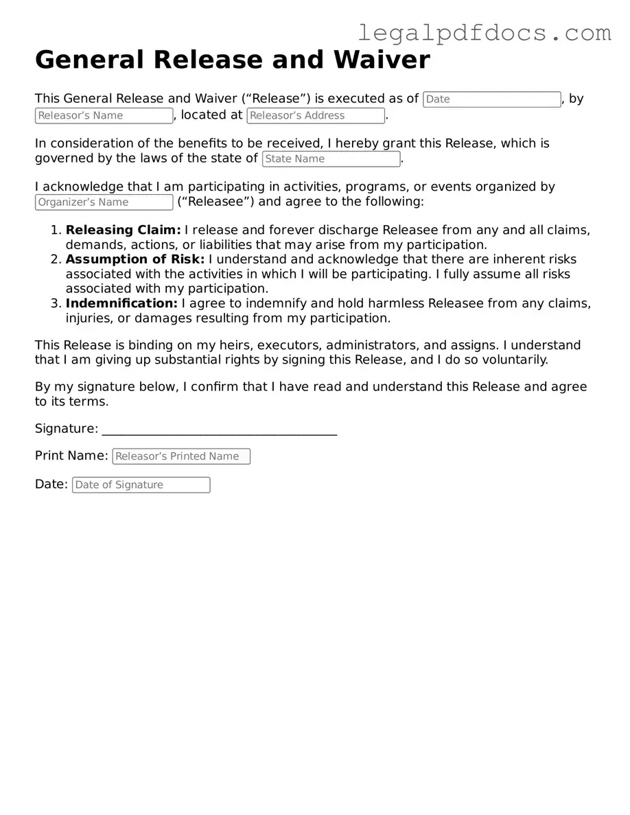 General Release and Waiver Template