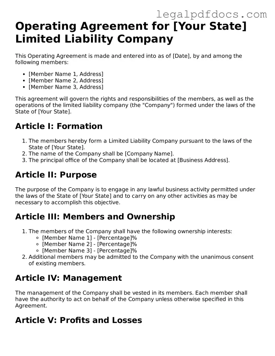 Operating Agreement Template