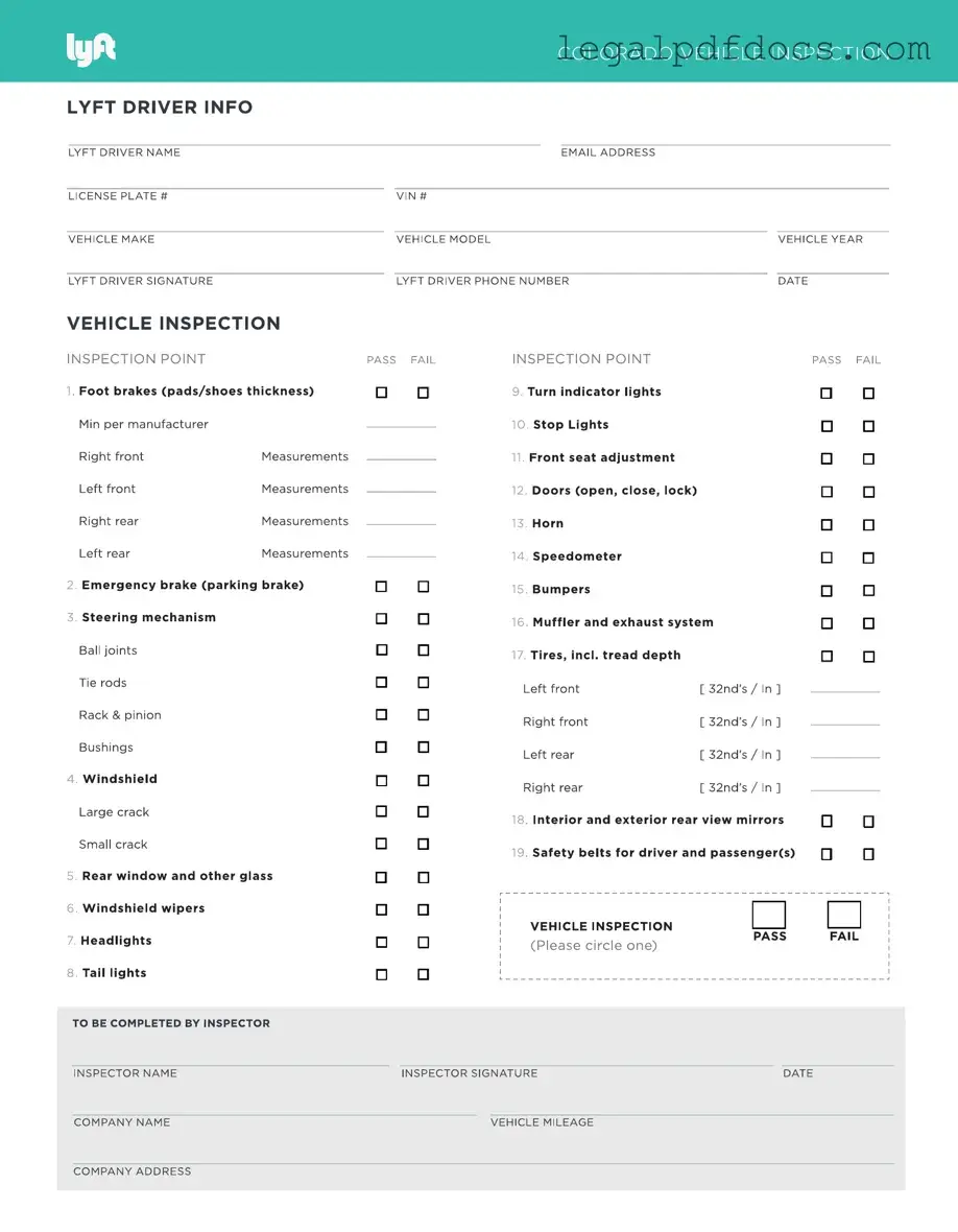 Fill Out a Valid Lyft Inspection Template