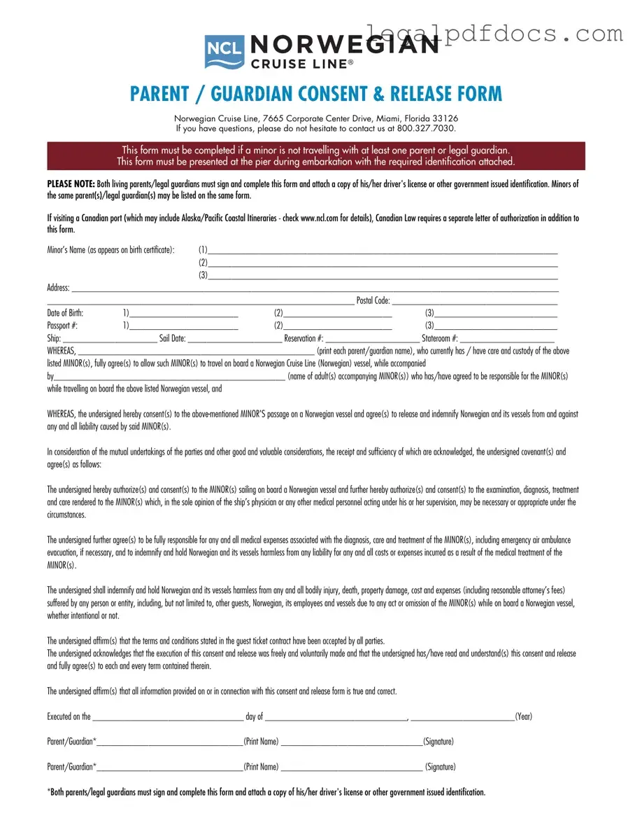Fill Out a Valid NCL Parental Consent Template