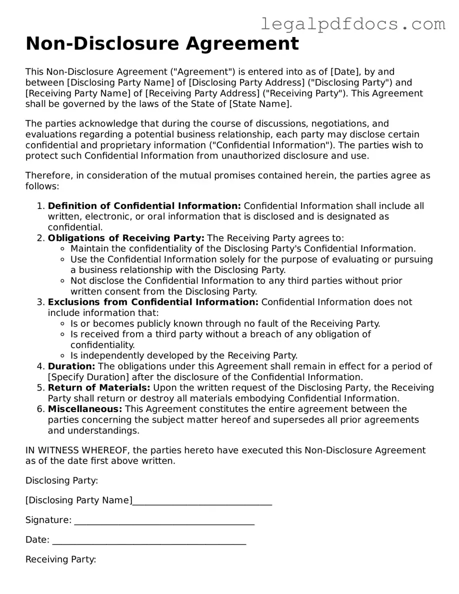 Non-disclosure Agreement Template