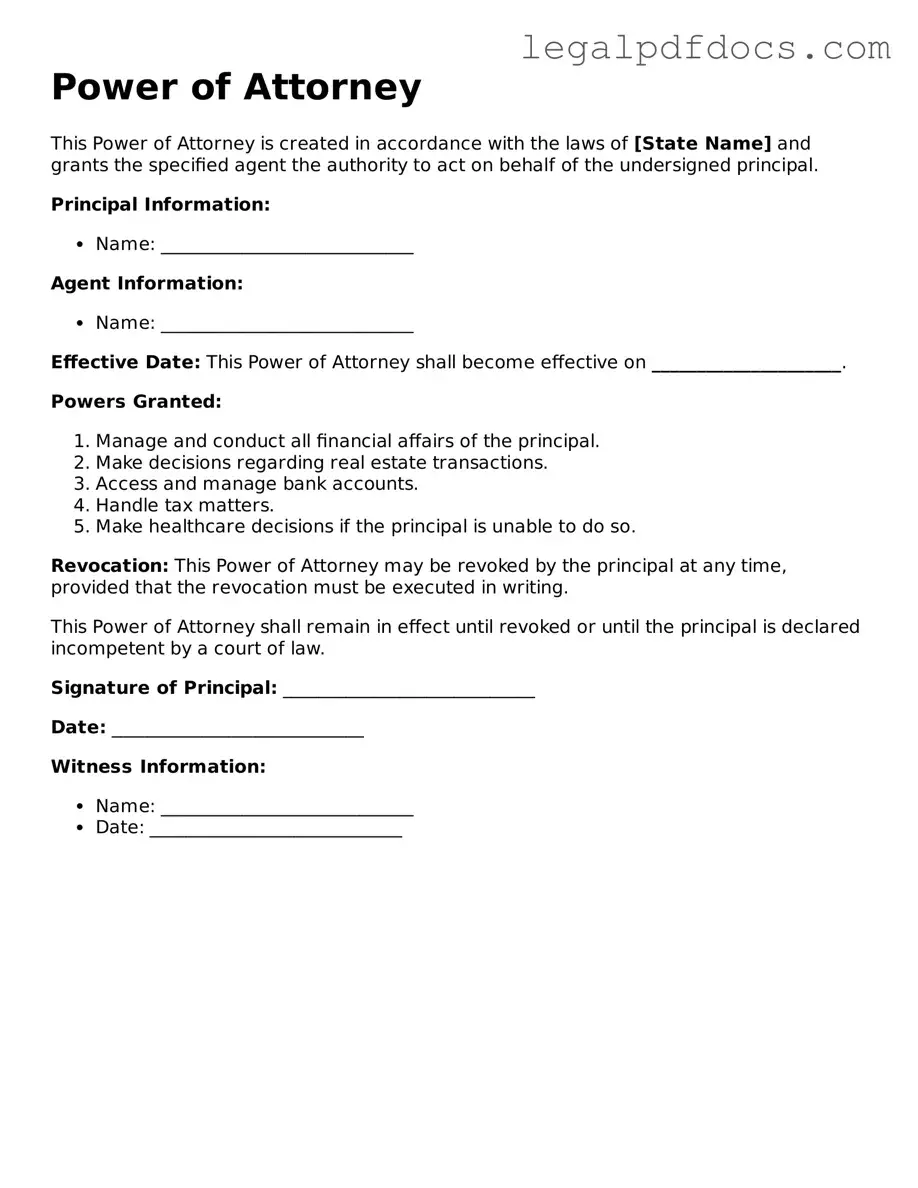 Power of Attorney Template