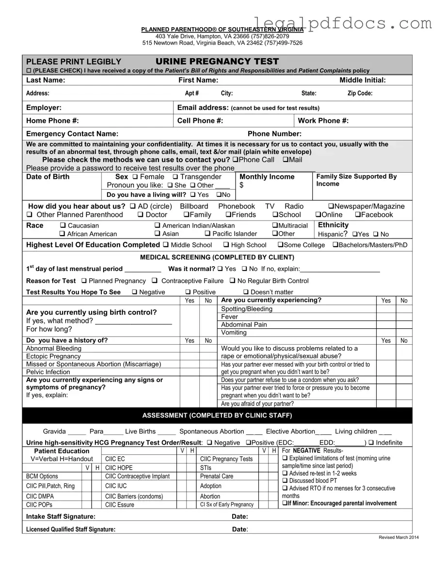 Fill Out a Valid Planned Parenthood Proof Template