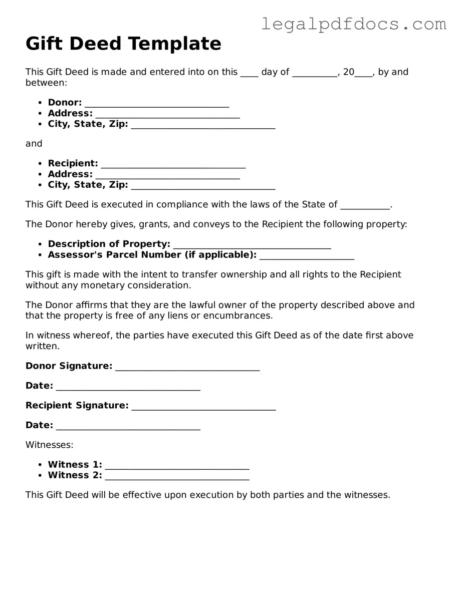 Gift Deed Template