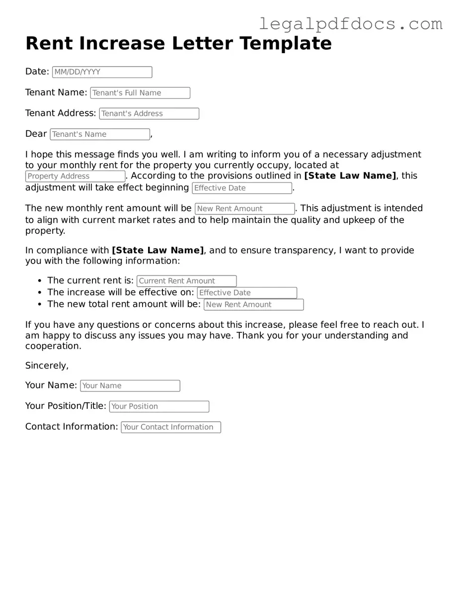 Rent Increase Letter Template