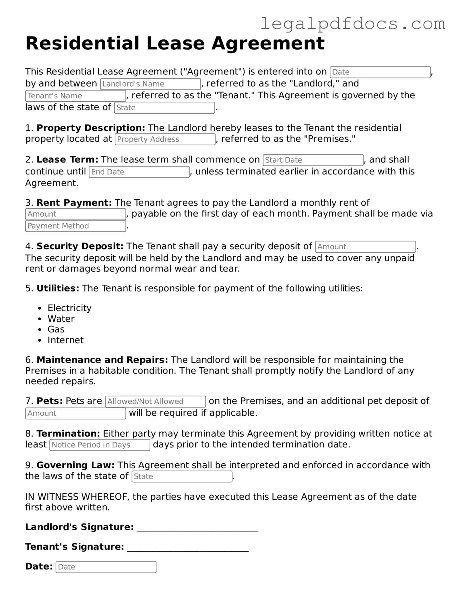 Lease Agreement Template