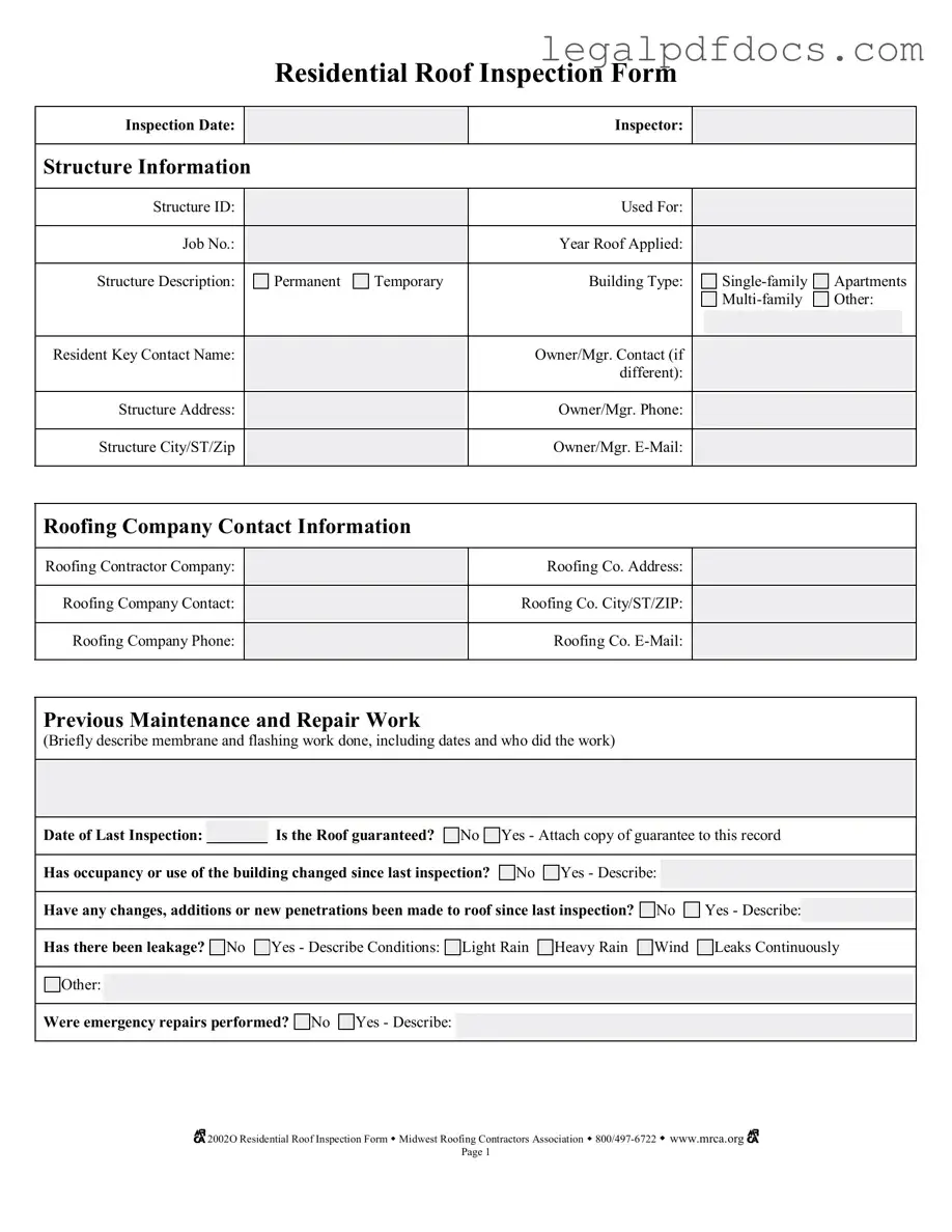Fill Out a Valid Roof Inspection Template