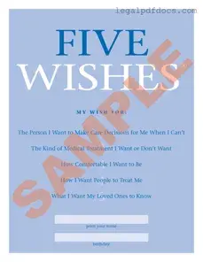 Fill Out a Valid 5 Wishes Document Template