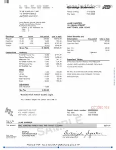 Fill Out a Valid Adp Pay Stub Template