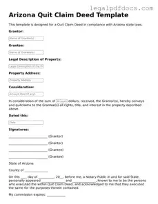 Official  Deed Form for Arizona