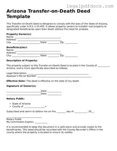 Official  Transfer-on-Death Deed Form for Arizona