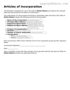 Articles of Incorporation Template