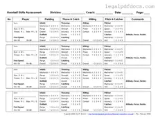 Fill Out a Valid Baseball Assessment Template