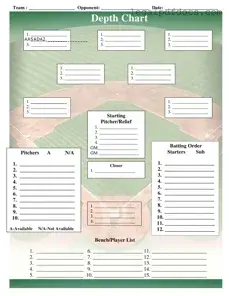 Fill Out a Valid Baseball Field Lineup Template