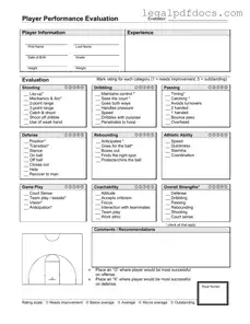Fill Out a Valid Basketball Evaluation Template