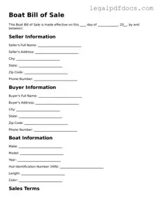 Boat Bill of Sale Template
