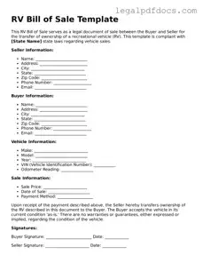 RV Bill of Sale Template