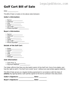 Golf Cart Bill of Sale Template