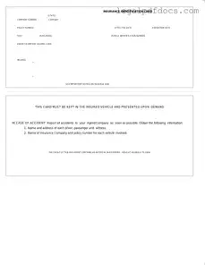 Fill Out a Valid Auto Insurance Card Template