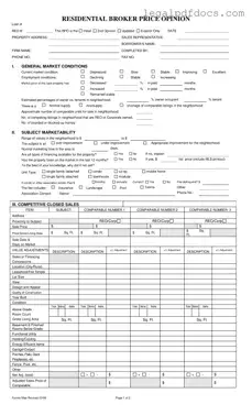 Fill Out a Valid Broker Price Opinion Template