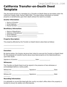 Official  Transfer-on-Death Deed Form for California