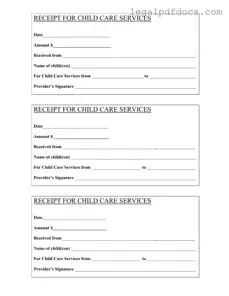 Fill Out a Valid Childcare Receipt Template