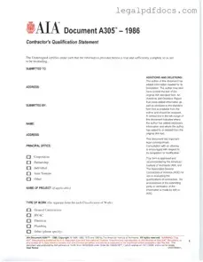 Fill Out a Valid AIA A305 Template