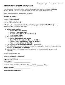 Affidavit of Death Template