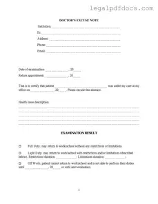 Fill Out a Valid Doctors Excuse Note Template