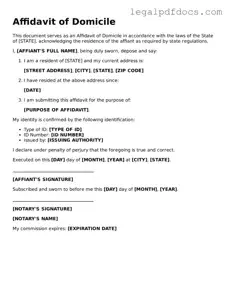 Affidavit of Domicile Template